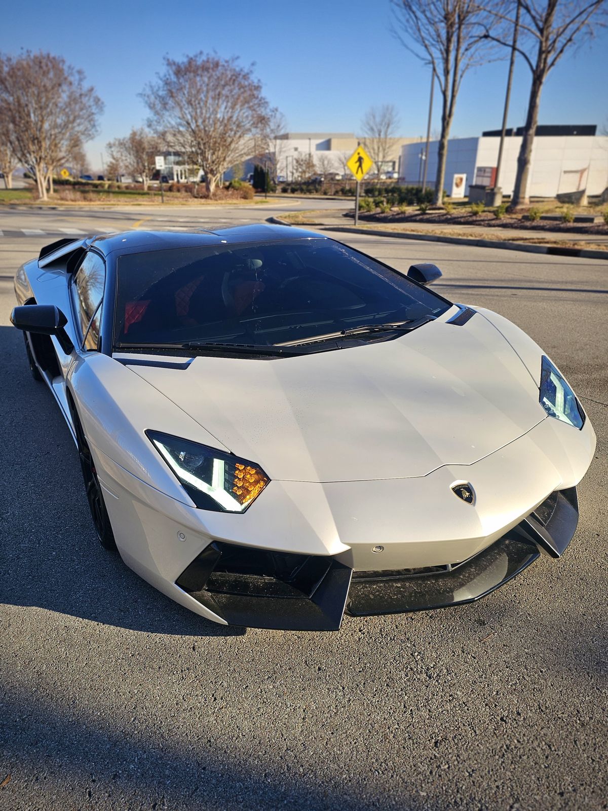 White Lamborghini Aventador